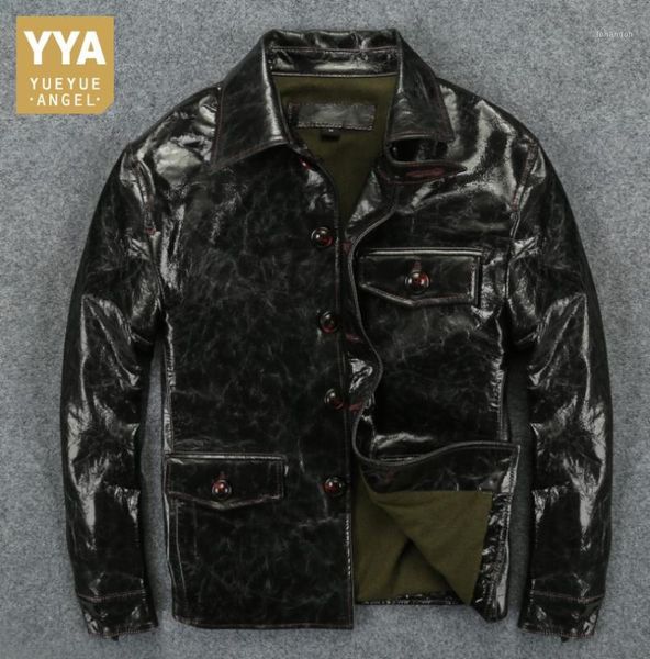 men's leather & faux motorcycle 100% genuine cowhide jacket men luxury winter slim single breasted short coat retro business casual out, Black
men's leather & faux motorcycle 100% genuine cowhide jacket men luxury winter slim single breasted short coat retro business casual out, Black