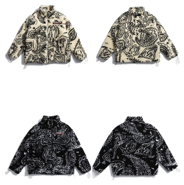 cargo parka fleece jackets pattern print color patchwork cotton padded coats streetwear outwear, Black;brown
cargo parka fleece jackets pattern print color patchwork cotton padded coats streetwear outwear, Black;brown
