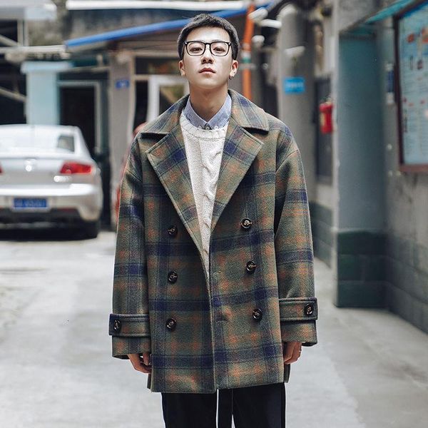 winter thick woolen coat men's warm fashion retro casual plaid woolen coat men streetwear korean loose oversize mens, Black
winter thick woolen coat men's warm fashion retro casual plaid woolen coat men streetwear korean loose oversize mens, Black