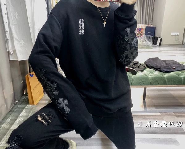 hong kong crosin sweater autumn / winter 2020 new ch arm leather cross embroidery men's and women's long sleeves, Black
hong kong crosin sweater autumn / winter 2020 new ch arm leather cross embroidery men's and women's long sleeves, Black