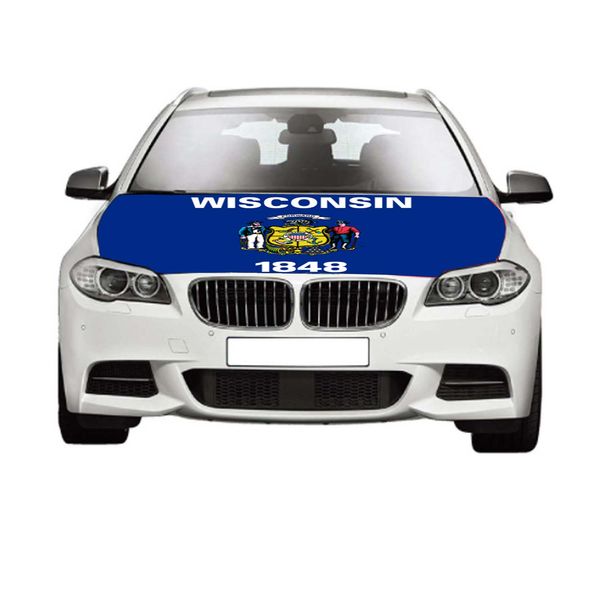 wisconsin flags 3.3x5ft 100%polyester,car bonnet banner