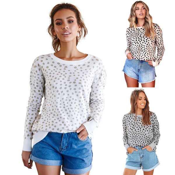 2020 new spring and autumn womens clothing bottoming european and american round neck loose leopard print knitted sweater for w, White;black
2020 new spring and autumn womens clothing bottoming european and american round neck loose leopard print knitted sweater for w, White;black