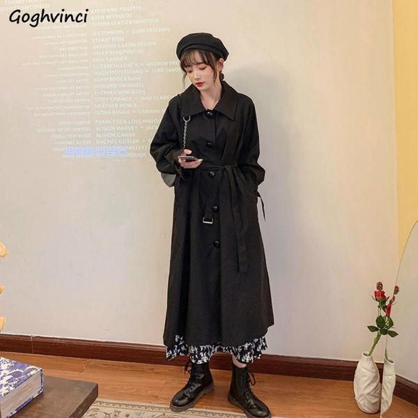 women trench coat solid simple sashes straight loose slim korean fashion trendy elegant temperamental office lady drawstring new, Tan;black
women trench coat solid simple sashes straight loose slim korean fashion trendy elegant temperamental office lady drawstring new, Tan;black
