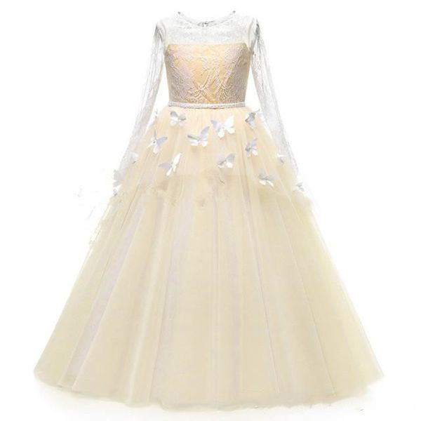 pretty flower girl pageant dresses 2019 butterfly train kids graduation gowns tulle lace long sleeves holy communion dresses, White;blue
pretty flower girl pageant dresses 2019 butterfly train kids graduation gowns tulle lace long sleeves holy communion dresses, White;blue