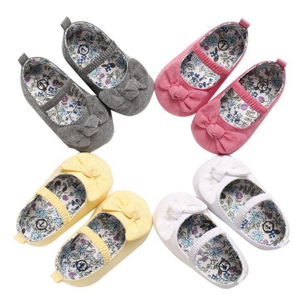 0-18m Baby Girl Princess Dress Shoes Soft Sole Bow Knot Mary Jane Flats Anti-slip Newborn Gifts Infant Toddler Baby Girl Shoes