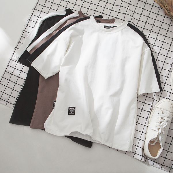 2019 new summer short t-shirt men's loose fitting half korean fashionable clothes / 5 sleeve base coat, White;black
2019 new summer short t-shirt men's loose fitting half korean fashionable clothes / 5 sleeve base coat, White;black