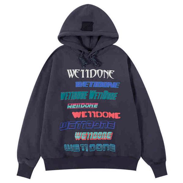 We11done foam printed men's and women's sweatshirts, premium hoodies, rainbow lettering, 1:1, Black
We11done foam printed men's and women's sweatshirts, premium hoodies, rainbow lettering, 1:1, Black