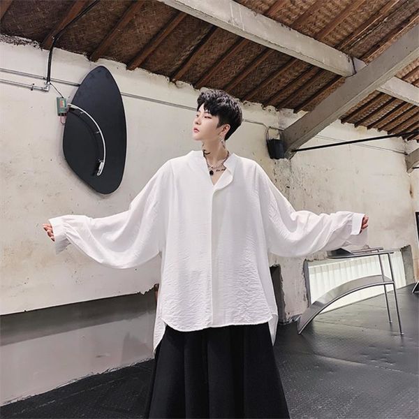 men's spring style long sleeve hairstylist young and women's shirts loose white shirt man c1212, White;black
men's spring style long sleeve hairstylist young and women's shirts loose white shirt man c1212, White;black
