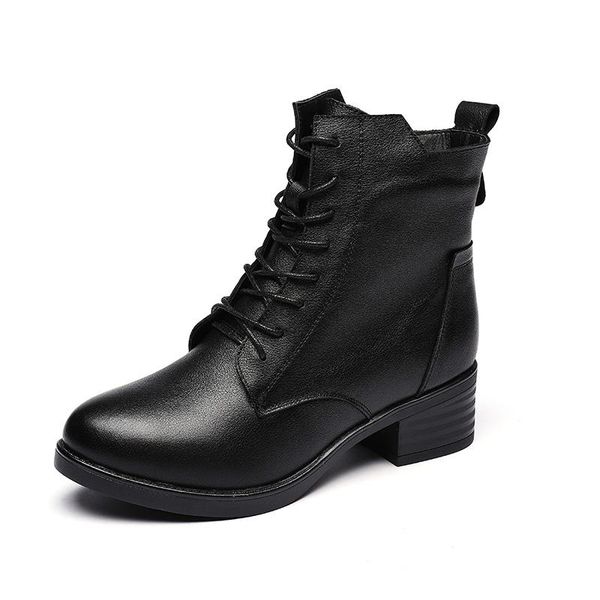 boots 2021 autumn winter genuine leather thick heels ankle for women warm short plush, Black
boots 2021 autumn winter genuine leather thick heels ankle for women warm short plush, Black
