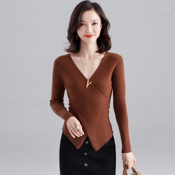 2019 autumn long-sleeved cross v-neck korean version of elegant temperament solid color sweater sweater women gray1, White;black
2019 autumn long-sleeved cross v-neck korean version of elegant temperament solid color sweater sweater women gray1, White;black