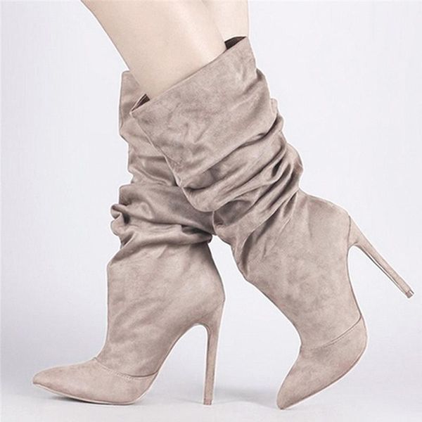 women mid calf boots woman thin high heels 2020 women's pleated pointed toe pumps ladies party shoe female winter plus size, Black
women mid calf boots woman thin high heels 2020 women's pleated pointed toe pumps ladies party shoe female winter plus size, Black
