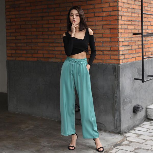 wide legged pants for women fashion summer casual high waist long trousers solid color silky elegant loose pants office lady, Black;white
wide legged pants for women fashion summer casual high waist long trousers solid color silky elegant loose pants office lady, Black;white