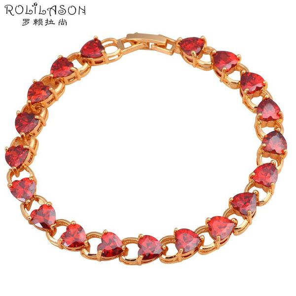 link, chain rolilason tasteful design heart shape red crystal zircon golden bracelets classic gift for women fashion jewelry tbs775, Black
link, chain rolilason tasteful design heart shape red crystal zircon golden bracelets classic gift for women fashion jewelry tbs775, Black