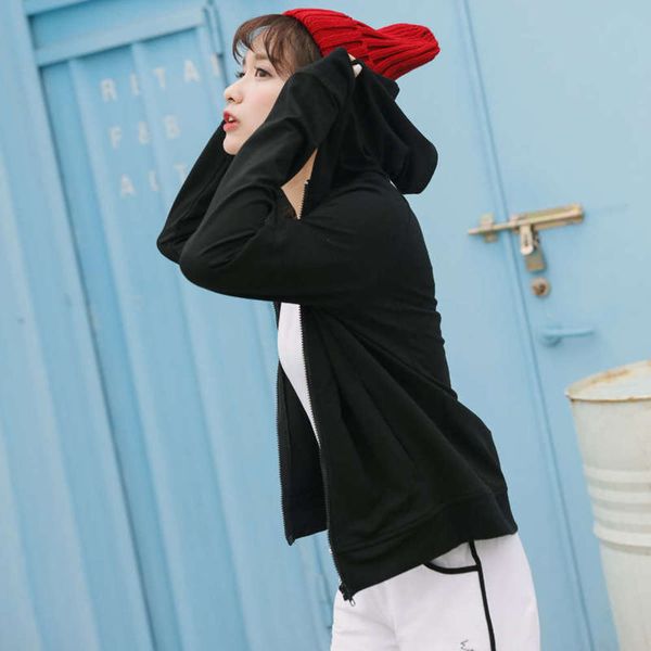 solid spring new 2020 color early hooded long sleeve cardigan zipper women's sweater 8663, Black
solid spring new 2020 color early hooded long sleeve cardigan zipper women's sweater 8663, Black