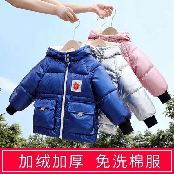 girls' wash cotton clothes with down new children's down down children's thickened hooded cotton padded clothes men's wi, Blue;gray
girls' wash cotton clothes with down new children's down down children's thickened hooded cotton padded clothes men's wi, Blue;gray