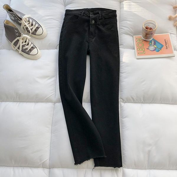 women's jeans high waist casual straight women vintage basic korean style streetwear solid black bottom female harajuku pant, Blue
women's jeans high waist casual straight women vintage basic korean style streetwear solid black bottom female harajuku pant, Blue