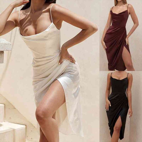 satin v neck maxi dress women spaghetti strap sleeveless backless side split long dresses spring lady, Black;gray
satin v neck maxi dress women spaghetti strap sleeveless backless side split long dresses spring lady, Black;gray