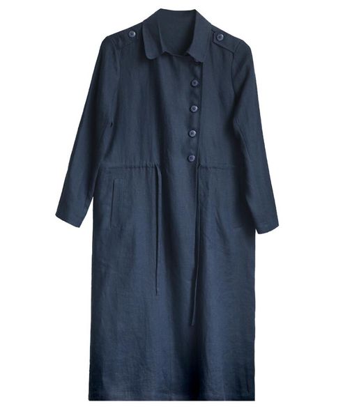 20 autumn and winter new navy linen windbreaker women's literature and art leisure lace up waist long coat, Tan;black
20 autumn and winter new navy linen windbreaker women's literature and art leisure lace up waist long coat, Tan;black