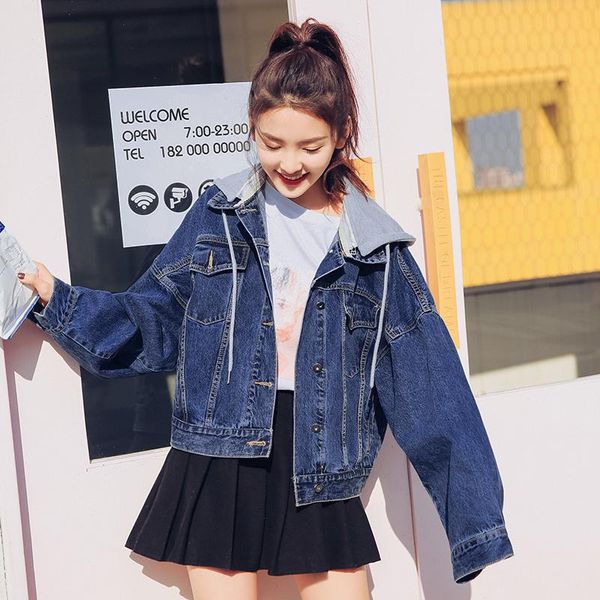 women's jackets 2021 vintage jeans jacket denim feminine coat big size bomber spring hood, Black;brown
women's jackets 2021 vintage jeans jacket denim feminine coat big size bomber spring hood, Black;brown