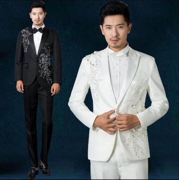 men's suits & blazers 2021 slim sequined stage costumes chorus singers emcee host suit men clothing groom wedding formal dress (suit +p, White;black
men's suits & blazers 2021 slim sequined stage costumes chorus singers emcee host suit men clothing groom wedding formal dress (suit +p, White;black