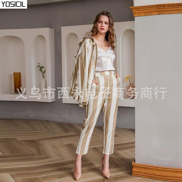 yosicil casual women khaki plaid blazer suit autumn striped long sleeve female office pants blazer suits winter ladies outwear, White
yosicil casual women khaki plaid blazer suit autumn striped long sleeve female office pants blazer suits winter ladies outwear, White
