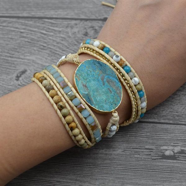 charm braceletslife hand-woven bohemian bracelet vintage natural stone lava beads multi-layer leather wrap jewelry for women gifts, Golden;silver
charm braceletslife hand-woven bohemian bracelet vintage natural stone lava beads multi-layer leather wrap jewelry for women gifts, Golden;silver