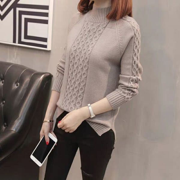 casual women pullovers knitted sweater 2020 autumn turtleneck pullovers knitted sweater office lady female knitwear lj201126, White;black
casual women pullovers knitted sweater 2020 autumn turtleneck pullovers knitted sweater office lady female knitwear lj201126, White;black