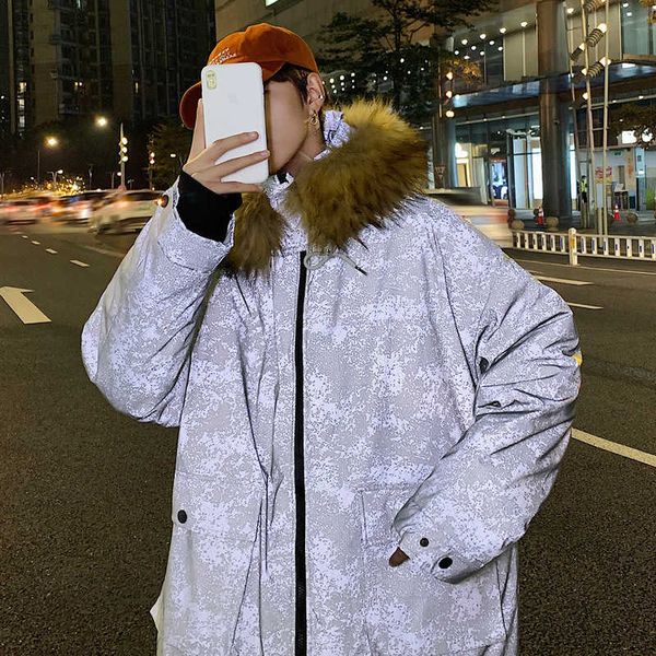 winter 2020 new down cotton jacket men's loose casual printing big hairy collar couple's same outdoor wear, Black
winter 2020 new down cotton jacket men's loose casual printing big hairy collar couple's same outdoor wear, Black