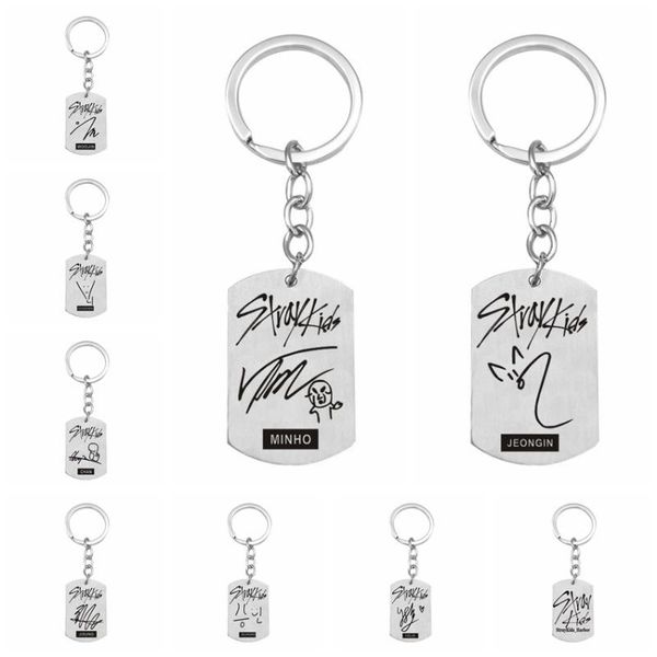 keychains creativity kpop stray kids stainless steel member funny signature key ring pendant chain supplies, Silver
keychains creativity kpop stray kids stainless steel member funny signature key ring pendant chain supplies, Silver