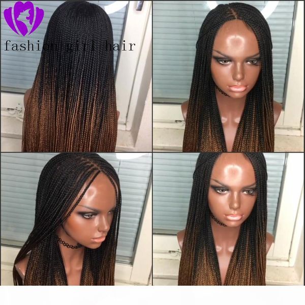 long braided box braids synthetic lace front wig heat resistant fiber hair ombre brown glueless lace wigs for women with baby hair, Black;brown
long braided box braids synthetic lace front wig heat resistant fiber hair ombre brown glueless lace wigs for women with baby hair, Black;brown