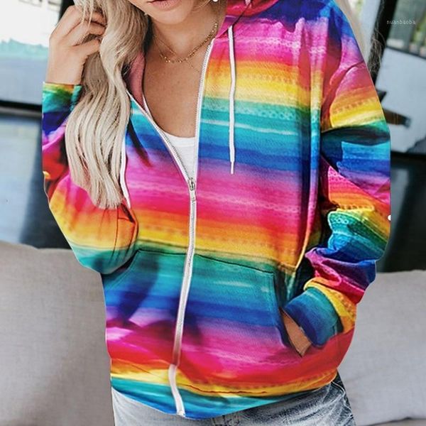 rainbow striped print hooded sweatshirts women long sleeve zipper sweatshirts casual pocket jacket female casual hooded 1, Black
rainbow striped print hooded sweatshirts women long sleeve zipper sweatshirts casual pocket jacket female casual hooded 1, Black