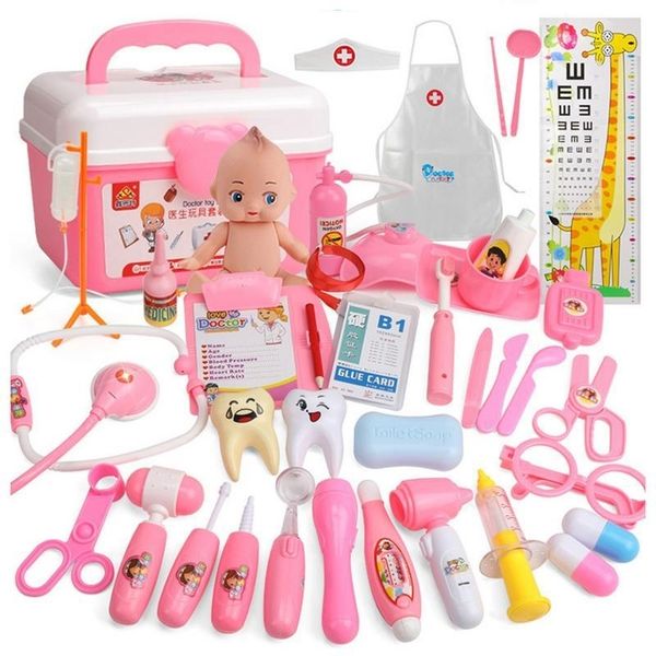 pretend play toys role doctor 21 sets of play house toys children doctor toy set simulation medical tool kit new cosplay y200428
pretend play toys role doctor 21 sets of play house toys children doctor toy set simulation medical tool kit new cosplay y200428