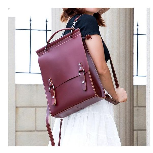 luufan backpack black red 13'' pc school bag shopping business bag daily man woman genuine leather backpack removable strap
luufan backpack black red 13'' pc school bag shopping business bag daily man woman genuine leather backpack removable strap