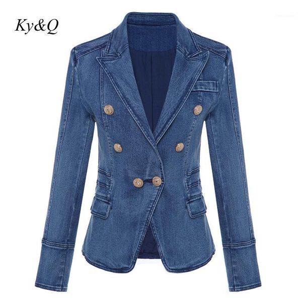 brand design women vintage 2020 spring blue jacket double-breasted lion buckle washed denim long sleeve lapel coat clothes1, Black;brown
brand design women vintage 2020 spring blue jacket double-breasted lion buckle washed denim long sleeve lapel coat clothes1, Black;brown
