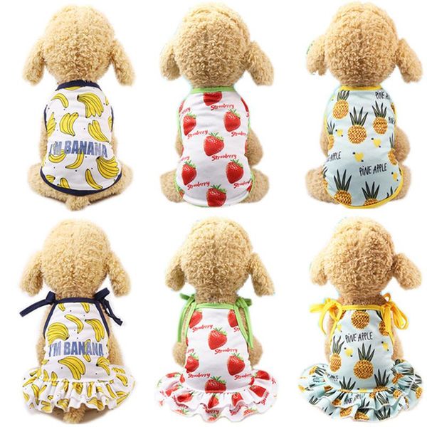 dog apparel summer pet couple outfit dress t shirt for small dogs fashion sweet clothes cat vest puppy clothing chihuahua pug