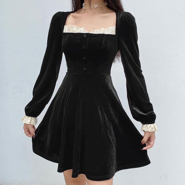 casual dresses yyxz spring autumn fashion cute slim patchwork lace sml long sleeve square neck woman velvet dress lady a-line, Black;gray
casual dresses yyxz spring autumn fashion cute slim patchwork lace sml long sleeve square neck woman velvet dress lady a-line, Black;gray