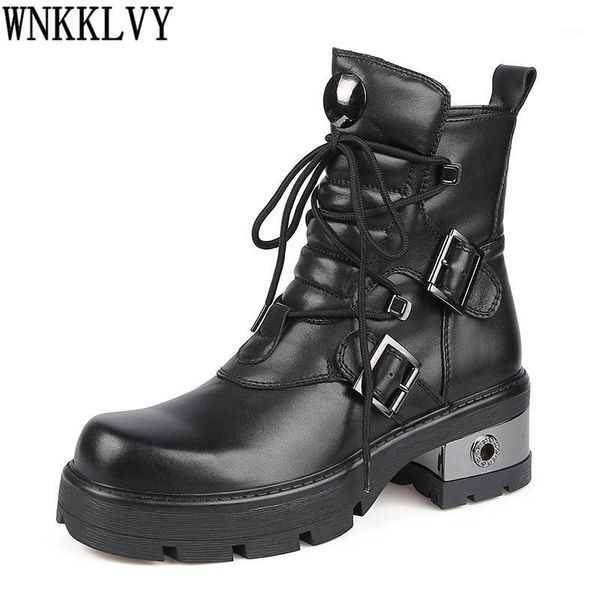 boots chunky heels thick sole women round toe metal decor belt buckle lace up ankle botas 2021 female motorcycle boots1, Black
boots chunky heels thick sole women round toe metal decor belt buckle lace up ankle botas 2021 female motorcycle boots1, Black