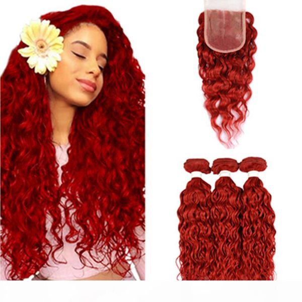 peruvian human hair red water wave 3bundles with closure bright red wet and wavy virgin hair lace closure piece 4x4 with weave wefts, Black
peruvian human hair red water wave 3bundles with closure bright red wet and wavy virgin hair lace closure piece 4x4 with weave wefts, Black