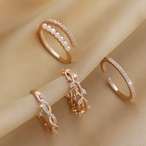 size crystal rings for ladies fashion pearls ring by alloy & copper for women, Silver