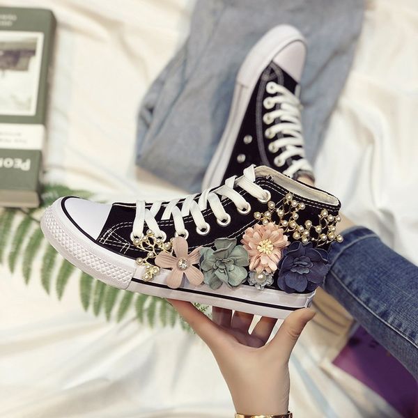 designer shoes summer high women sneakers wedges canvas shoes fashion casual shoes woman handmade custom pearl flowers white, Black
designer shoes summer high women sneakers wedges canvas shoes fashion casual shoes woman handmade custom pearl flowers white, Black