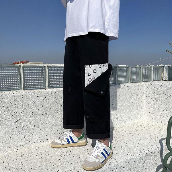 men's pants cargo removable button decoration ankle-length casual vintage male clothing straight mid pant loose streetwear, Black
men's pants cargo removable button decoration ankle-length casual vintage male clothing straight mid pant loose streetwear, Black