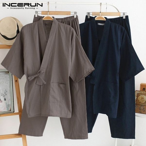 new incerun 2pcs/set fashion kimono pajamas male robe gown mens lounge bathrobe sleepwear cotton pajamas suits loose lightwear y200422, Black;brown
new incerun 2pcs/set fashion kimono pajamas male robe gown mens lounge bathrobe sleepwear cotton pajamas suits loose lightwear y200422, Black;brown
