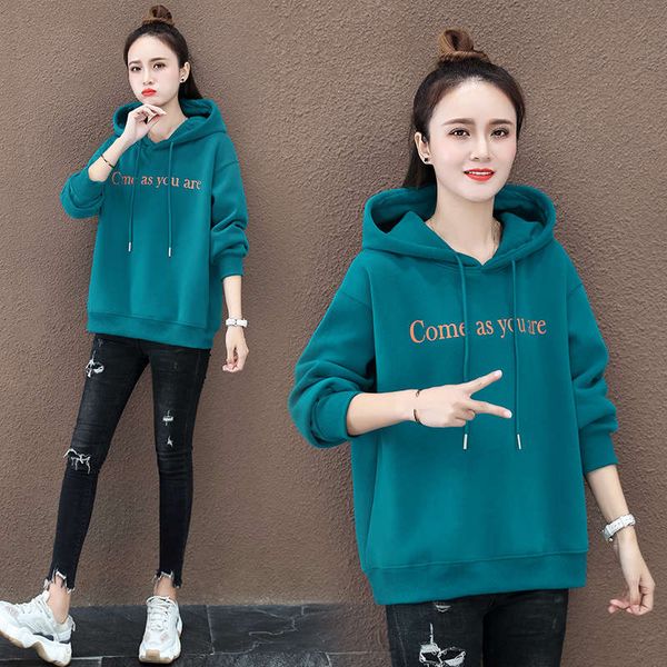 new cashmere thickened hooded loose korean fashion versatile foreign style leisure, Black
new cashmere thickened hooded loose korean fashion versatile foreign style leisure, Black