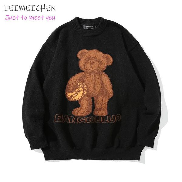 harajuku sweater bear jacquard long loose knitted sweaters for men 2020 fashion hip hop streetwear casual women pullovers unisex, White;black
harajuku sweater bear jacquard long loose knitted sweaters for men 2020 fashion hip hop streetwear casual women pullovers unisex, White;black