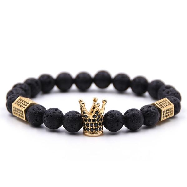 charm bracelets fashion black lava natural stone beads bracelet micro pave zirconia cz crown men jewelry, Golden;silver
charm bracelets fashion black lava natural stone beads bracelet micro pave zirconia cz crown men jewelry, Golden;silver