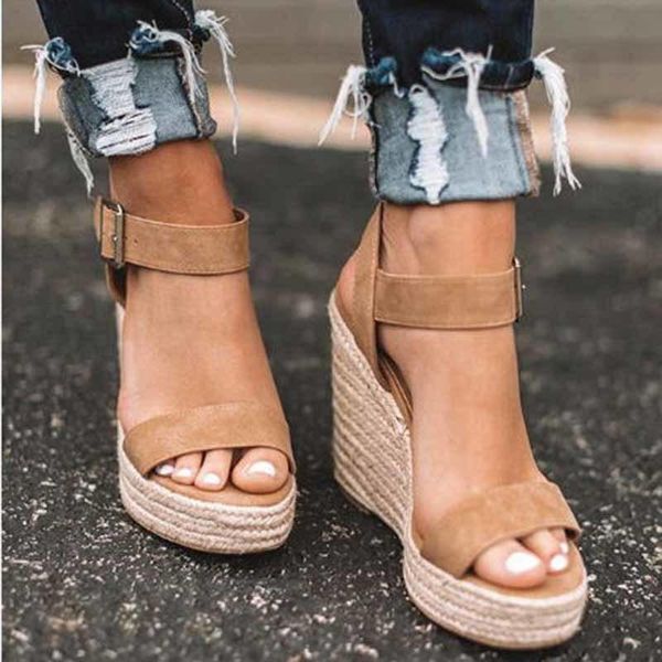 women shoes platform sandals women peep toe high wedges heel ankle buckles sandalia espadrilles female sandals shoes, Black
women shoes platform sandals women peep toe high wedges heel ankle buckles sandalia espadrilles female sandals shoes, Black