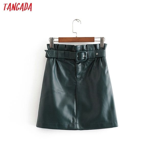 tangada women chic pu leather green mini skirt with belt zipper vintage female stylish casual skirts mujer 3h223 y200326, Black
tangada women chic pu leather green mini skirt with belt zipper vintage female stylish casual skirts mujer 3h223 y200326, Black