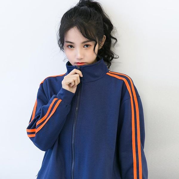 retro long sleeve jacket women sport autumn spring coat student baseball uniform stripes stand surchemise coats jackets ef50wj1, Black;brown
retro long sleeve jacket women sport autumn spring coat student baseball uniform stripes stand surchemise coats jackets ef50wj1, Black;brown