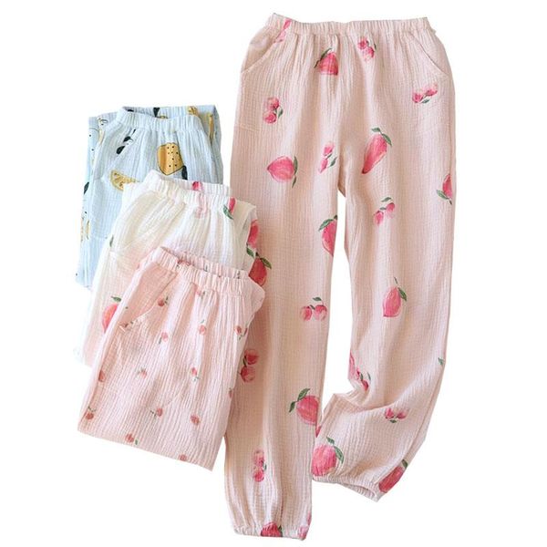 women's sleepwear 2021 spring and summer ladies cartoon fruits print loose cotton sleep botton full length pants women soft comfort hom, Black;red
women's sleepwear 2021 spring and summer ladies cartoon fruits print loose cotton sleep botton full length pants women soft comfort hom, Black;red