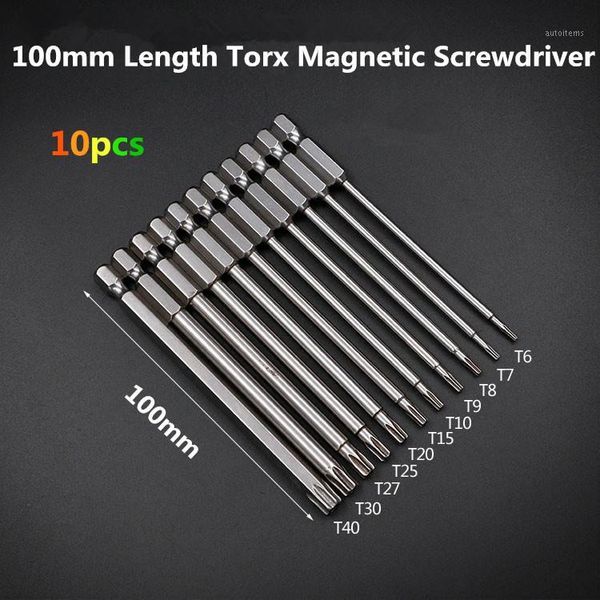10pcs 100mm length s2 screwdriver bit torx bit tools magnetic screwdriver air tools t6 t7 t8 t9 t10 t15 t20 t25 t27 t30 t401
10pcs 100mm length s2 screwdriver bit torx bit tools magnetic screwdriver air tools t6 t7 t8 t9 t10 t15 t20 t25 t27 t30 t401